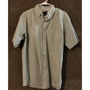 Ariat Pro Series Men's Shirt Medium Short Sleeve Green Plaid Check Button Down